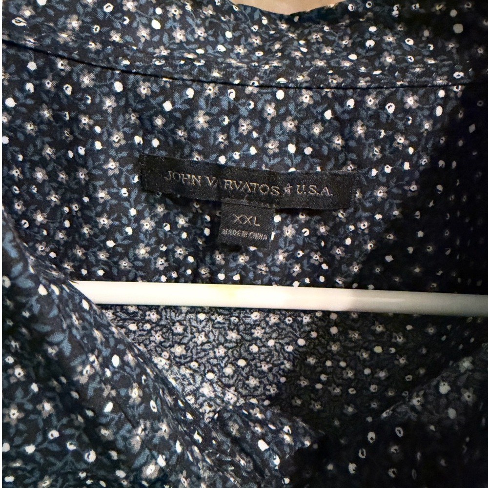 John Varvatos Dark Green Patterned Button-Down Sh… - image 3